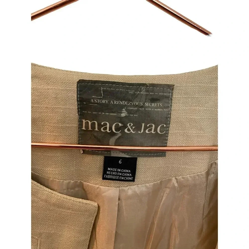 Mac & Jac Brown Long Sleeve Open Front Short Jackets Size 6 - Picture 2 of 4